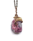 Raw Pink Tourmaline Necklace - October Birthstone DesignsbyNatureGems