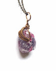 Raw Pink Tourmaline Necklace - October Birthstone DesignsbyNatureGems