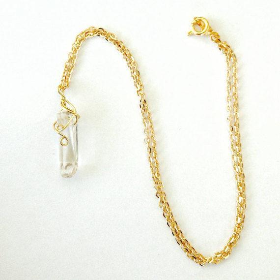 Raw Quartz Jewelry Set - Gold April Birthstone Earrings and Necklace DesignsbyNatureGems