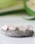 Raw Rose Quartz Crystal Stud Earrings DesignsbyNatureGems