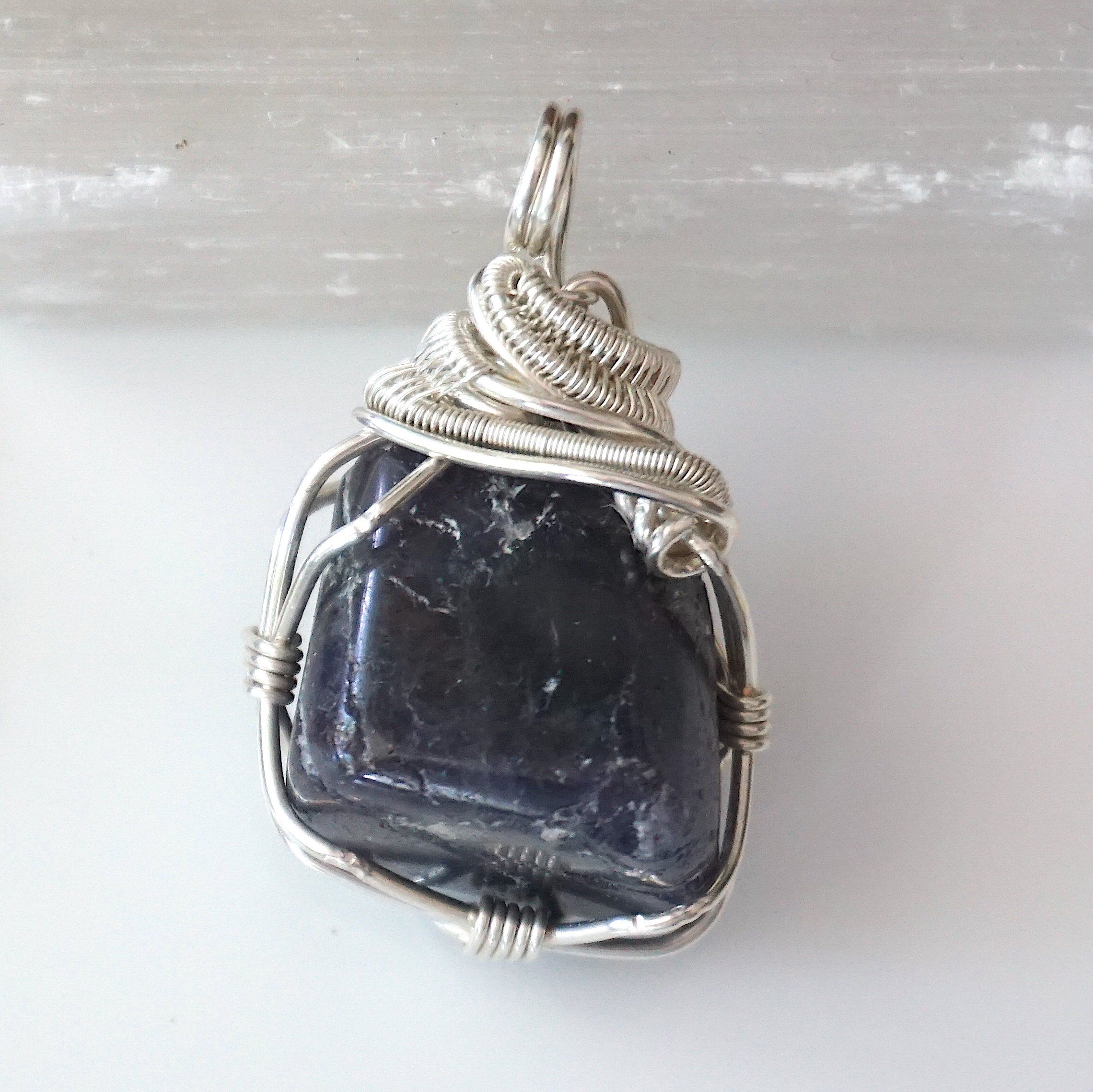 Raw Sapphire Crystal Necklace - Sterling Silver - September Birthstone ...
