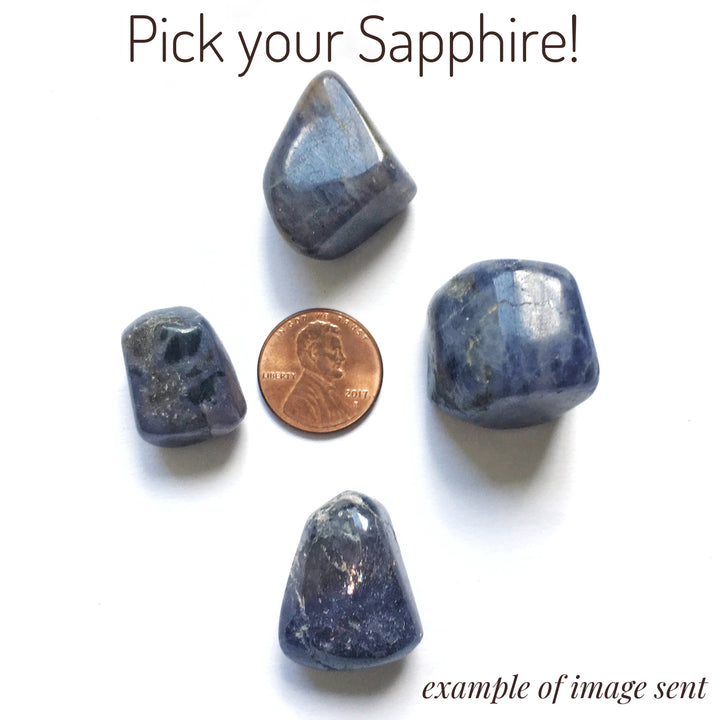 Raw Sapphire Necklace - Sterling Silver DesignsbyNatureGems