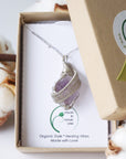 Raw Unpolished Amethyst Pendant - Sterling Silver Necklace DesignsbyNatureGems