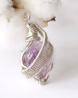 Raw Unpolished Amethyst Pendant - Sterling Silver Necklace DesignsbyNatureGems