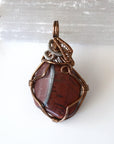 Red Tigers Eye Crystal Necklace - Antique Bronze and Silver DesignsbyNatureGems