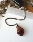 Red Tigers Eye Crystal Necklace - Antique Bronze and Silver DesignsbyNatureGems