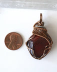 Red Tigers Eye Crystal Necklace - Antique Bronze and Silver DesignsbyNatureGems