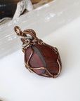 Red Tigers Eye Crystal Necklace - Antique Bronze and Silver DesignsbyNatureGems