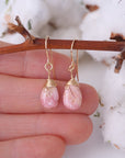 Rhodochrosite - 14k Gold Drop Earrings Designs by Nature Gems