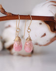 Rhodochrosite - 14k Gold Drop Earrings Designs by Nature Gems