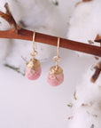 Rhodochrosite - 14k Gold Drop Earrings Designs by Nature Gems