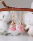 Rhodochrosite - 14k Gold Drop Earrings Designs by Nature Gems