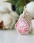 Rhodochrosite Pendant Necklace - Bright Silver Designs by Nature Gems