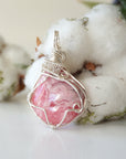 Rhodochrosite Pendant Necklace - Bright Silver Designs by Nature Gems