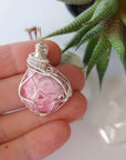 Rhodochrosite Pendant Necklace - Bright Silver Designs by Nature Gems