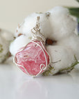 Rhodochrosite Pendant Necklace - Bright Silver Designs by Nature Gems