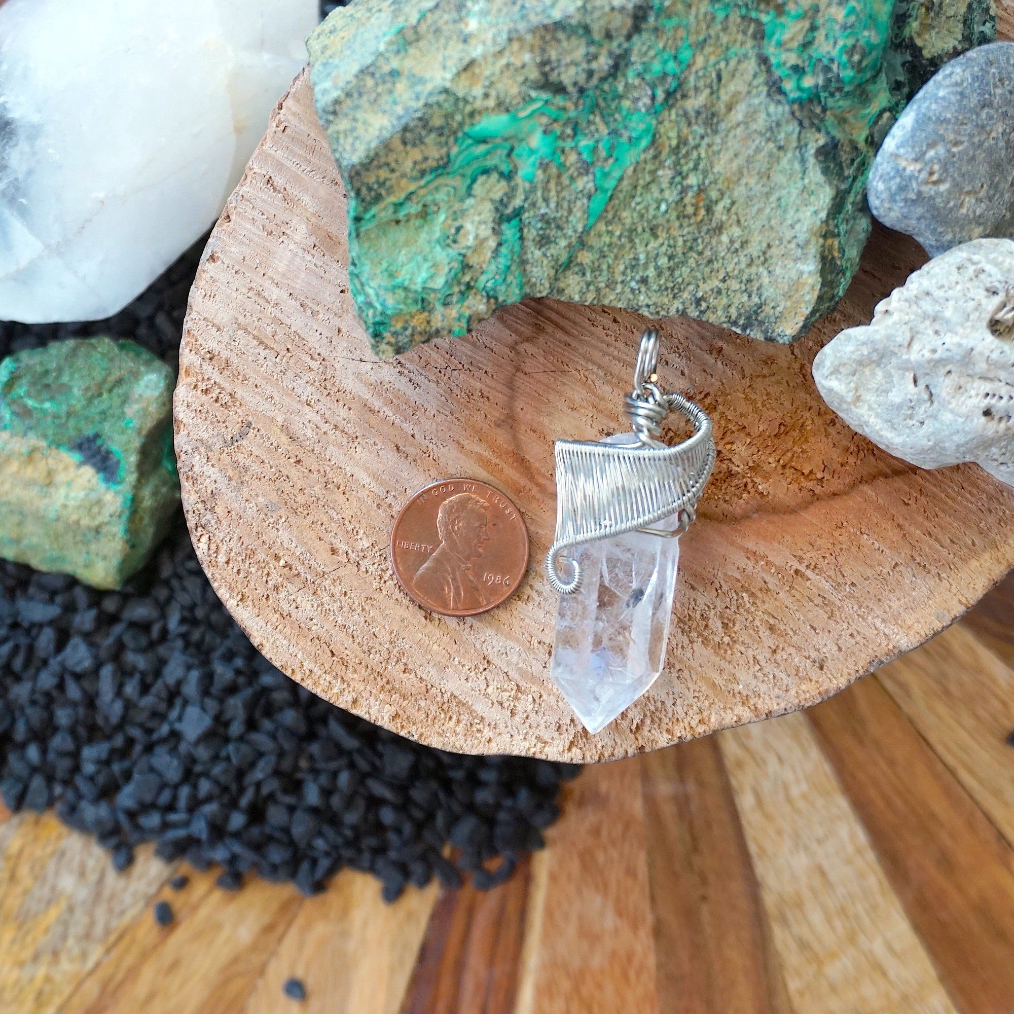 Rock Crystal Point Necklace - White Gold DesignsbyNatureGems