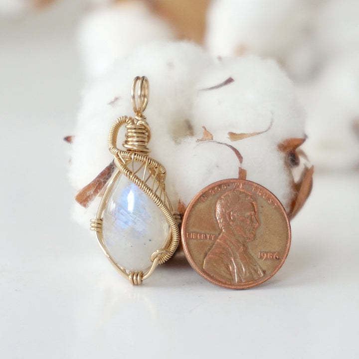 Rohan-Rainbow Moonstone Necklace - 14k Gold Designs by Nature Gems