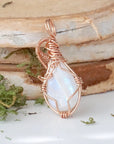 Rose Gold Rainbow Moonstone Necklace DesignsbyNatureGems