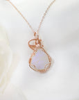 Rose Gold Rainbow Moonstone Necklace DesignsbyNatureGems