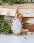 Rose Gold Rainbow Moonstone Necklace DesignsbyNatureGems