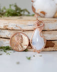 Rose Gold Rainbow Moonstone Necklace DesignsbyNatureGems