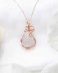 Rose Gold Rainbow Moonstone Necklace DesignsbyNatureGems