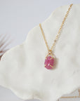 Ruby 14K Gold Huggie Charm Necklace Designs by Nature Gems