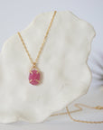 Ruby 14K Gold Huggie Charm Necklace Designs by Nature Gems