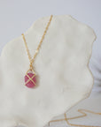 Ruby 14K Gold Huggie Charm Necklace Designs by Nature Gems