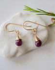 Ruby Drop Earrings 14k Gold Filled Designs by Nature Gems