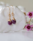 Ruby Drop Earrings 14k Gold Filled Designs by Nature Gems