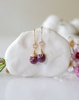 Ruby Drop Earrings 14k Gold Filled Designs by Nature Gems