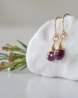 Ruby Drop Earrings 14k Gold Filled Designs by Nature Gems