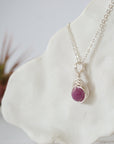 Ruby Silver Plated Bead Charm Necklace Designs by Nature Gems