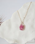 Ruby Sterling Silver Huggie Charm Necklace Designs by Nature Gems