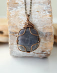 Sapphire Crystal Necklace - Antique Bronze DesignsbyNatureGems