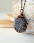 Sapphire Crystal Necklace - Antique Bronze DesignsbyNatureGems