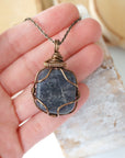 Sapphire Crystal Necklace - Antique Bronze DesignsbyNatureGems