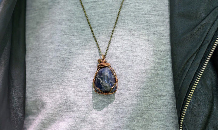 Sapphire Crystal Necklace - September Birthstone DesignsbyNatureGems
