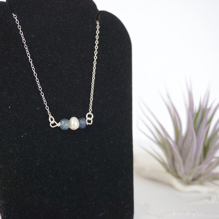 Sapphire & Pearl - Charm Necklace Designs by Nature Gems