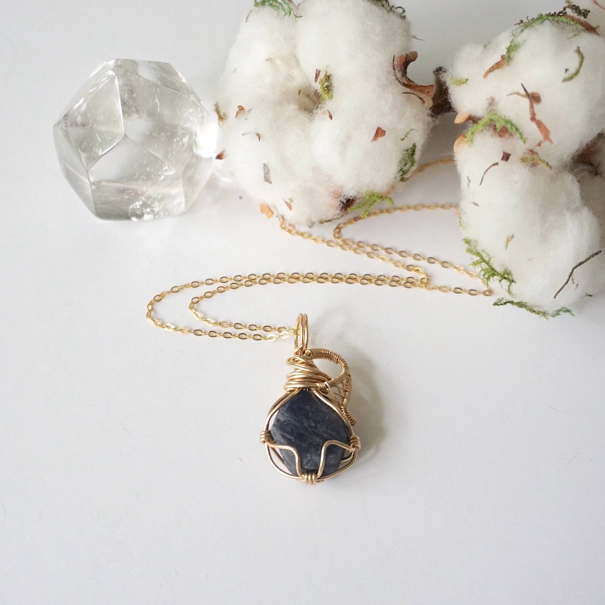 Sapphire Pendant - 14k Gold Filled Necklace Designs by Nature Gems