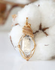 (SEO) Herkimer Diamond Necklace - Gold Plated Designs by Nature Gems