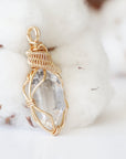 (SEO) Herkimer Diamond Necklace - Gold Plated Designs by Nature Gems