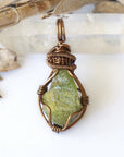 (SEO) Raw Peridot Necklace - Antique Bronze Designs by Nature Gems