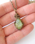 (SEO) Raw Peridot Necklace - Antique Bronze Designs by Nature Gems