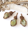 (SEO) Raw Peridot Necklace - Antique Bronze Designs by Nature Gems