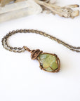 (SEO) Raw Peridot Necklace - Antique Bronze Designs by Nature Gems