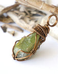 (SEO) Raw Peridot Necklace - Antique Bronze Designs by Nature Gems