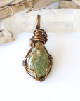 (SEO) Raw Peridot Necklace - Antique Bronze Designs by Nature Gems